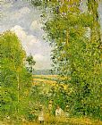 Camille Pissarro Famous Paintings - Resting in the Woods at Pontoise